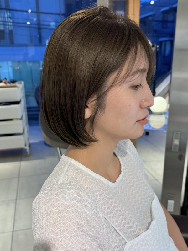-ブリーチなし柔らかベージュグラボブ-