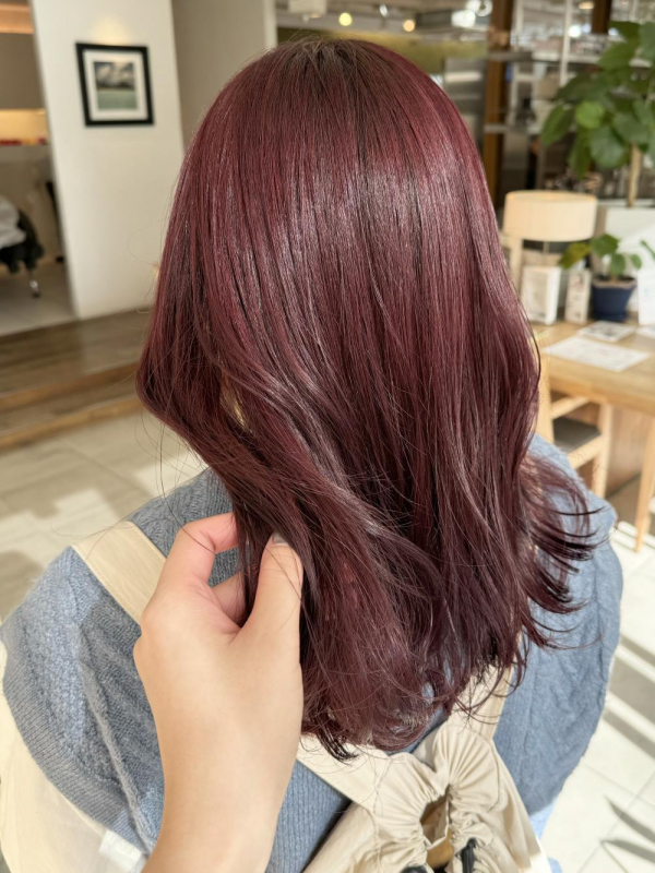 -ブリーチなしで作るカシスレッド-