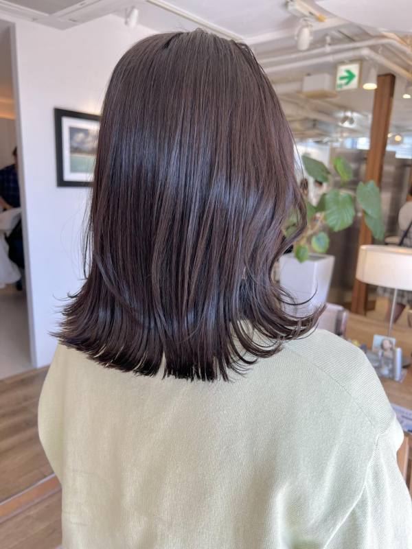 チョコレートブラウン外ハネミディアム【Ayumi】