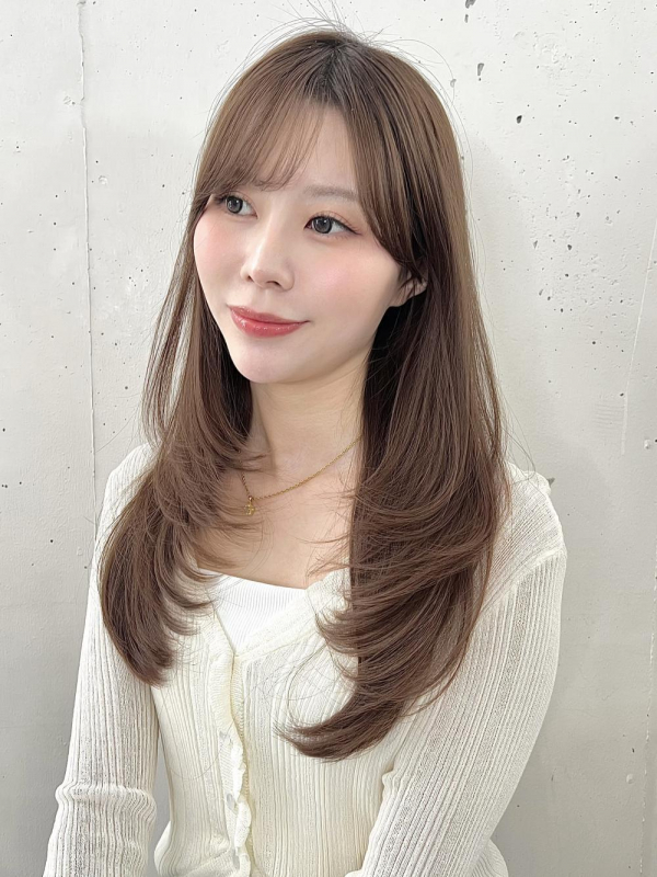 ロングレイヤーミルクティーベージュ【Ayumi】