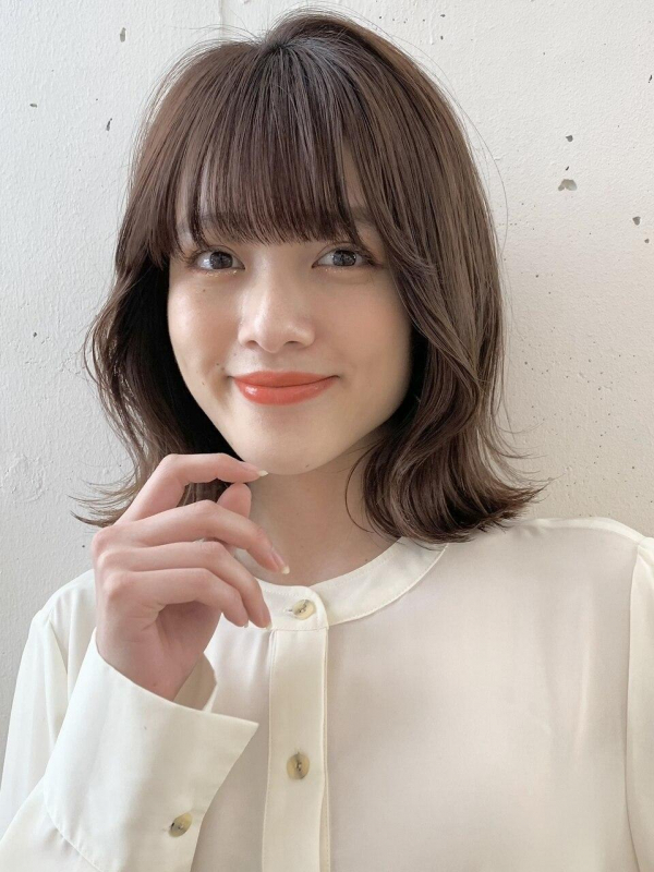 大人ボブ おしゃれ女子ウルフ ブリーチなしカラー