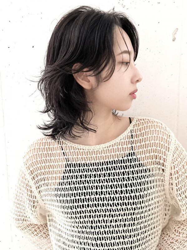 ミディアムウルフパーマ