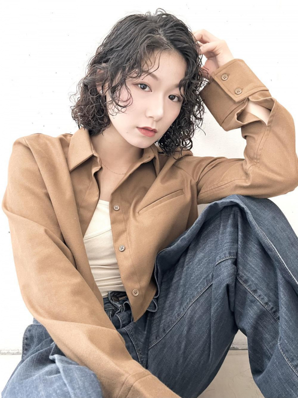 かきあげボブパーマ