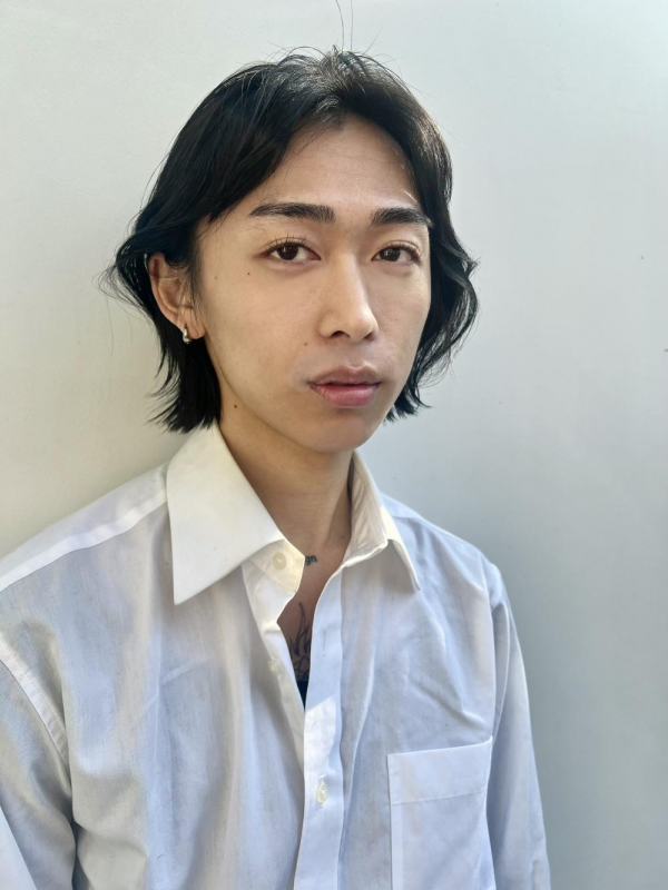 メンズニュアンスパーマセンターパート