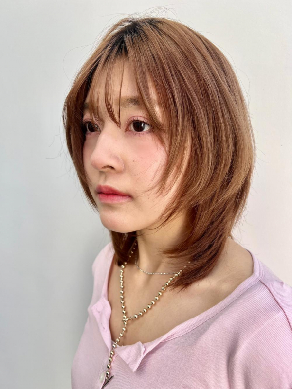 韓国風レイヤーハッシュカット顔まわりレイヤー