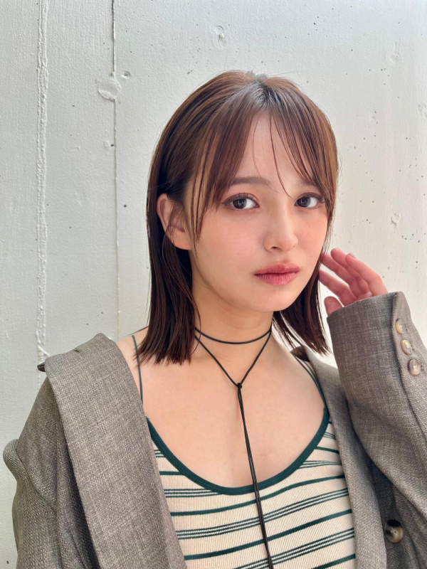 簡単スタイリングブリーチなしカラー小顔ヘア切りっぱなしボブ